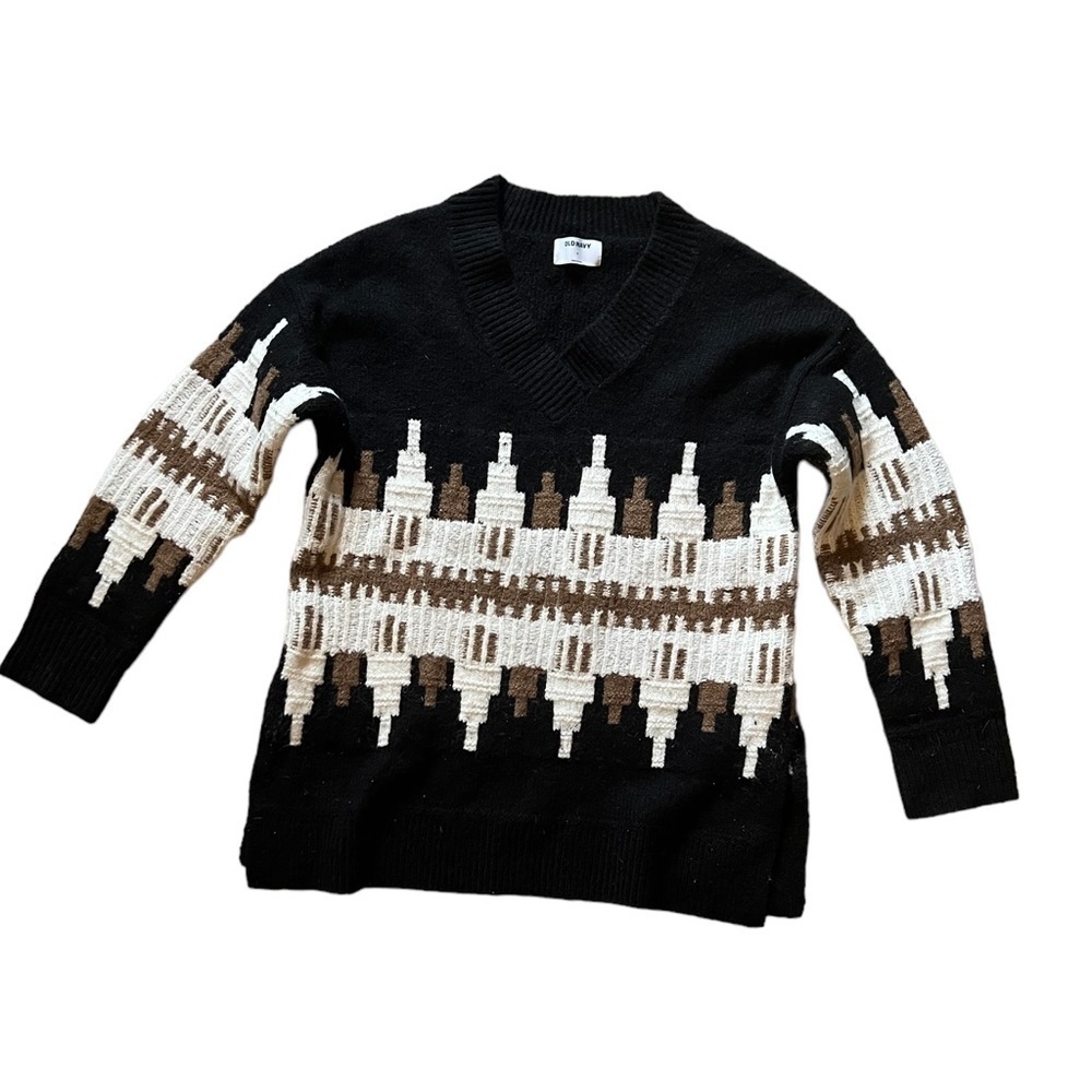 OLD NAVY Fair Isle V-Neck Oversized Sweater Size Medium​​